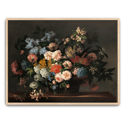 Still Life With Basket Of Flowers By Jean-Baptiste Monnoyer