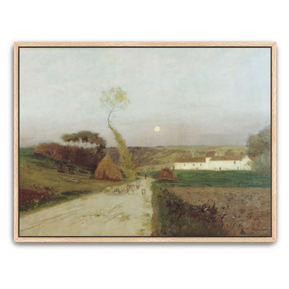 Countryside scene with moon and sheep by Eugen Jettel