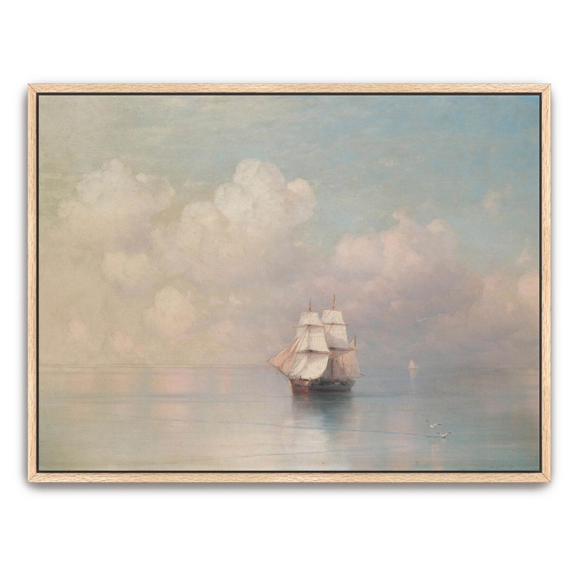 Sailboat on Calm Sea with Clouds by Ivan Konstantinovich Aivazovsky