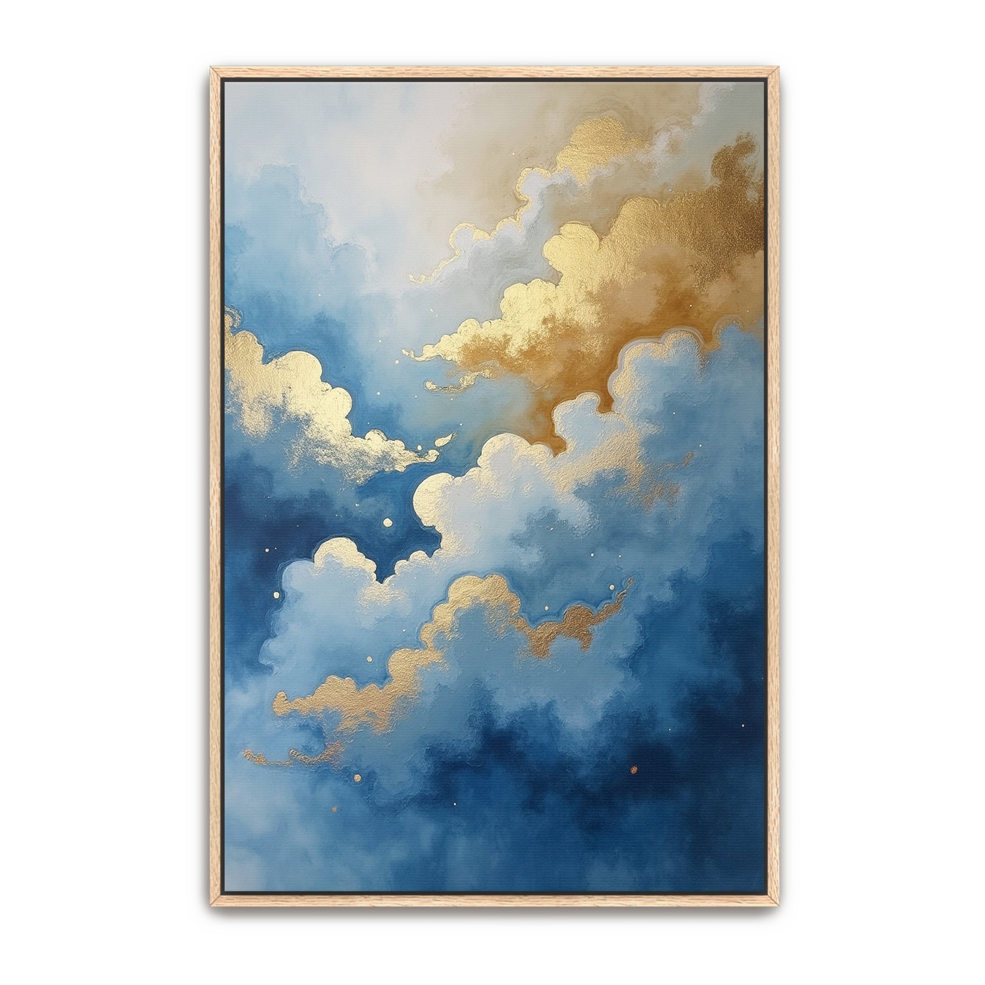 Abstract Gold And Blue Clouds By Yara Rabibzad