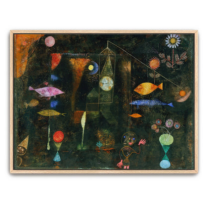 Surrealist Fish And Flowers In A Dark World By Paul Klee