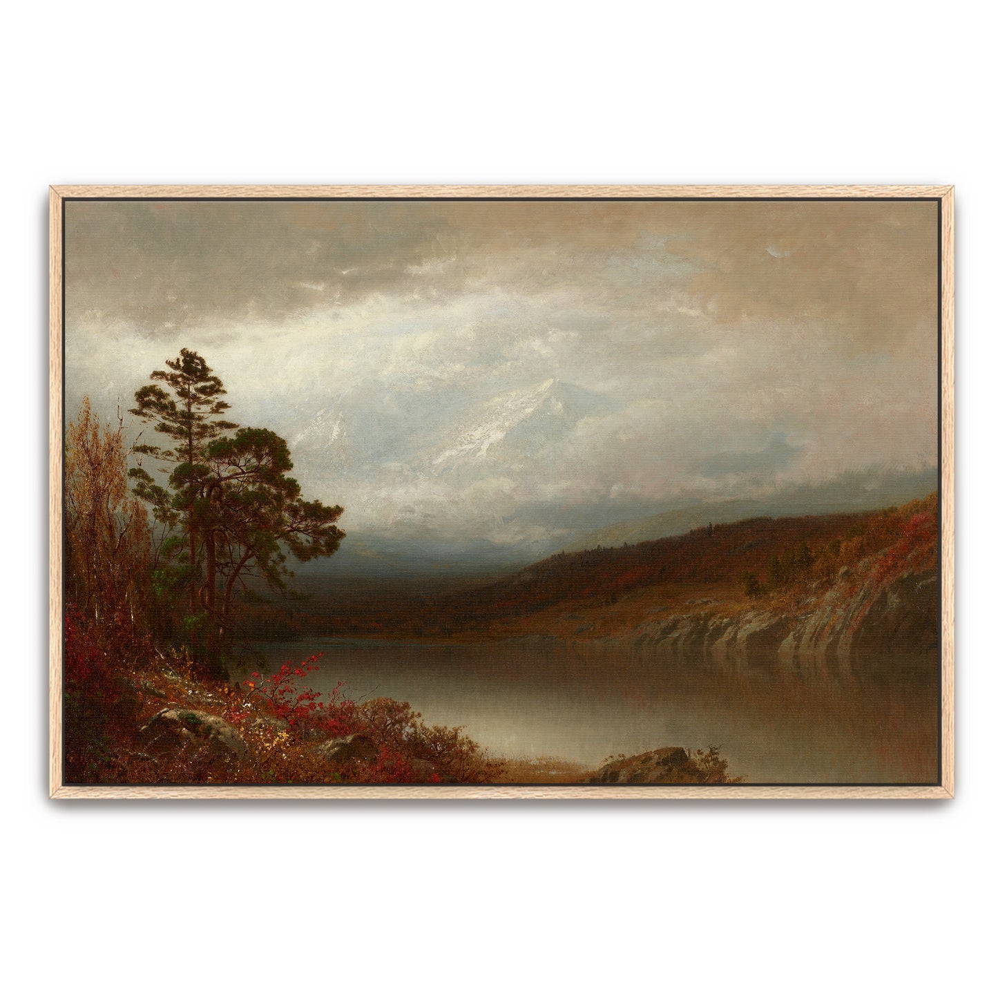 Adirondack Lake And Mountains Under Cloudy Sky By Alexander Helwig Wyant