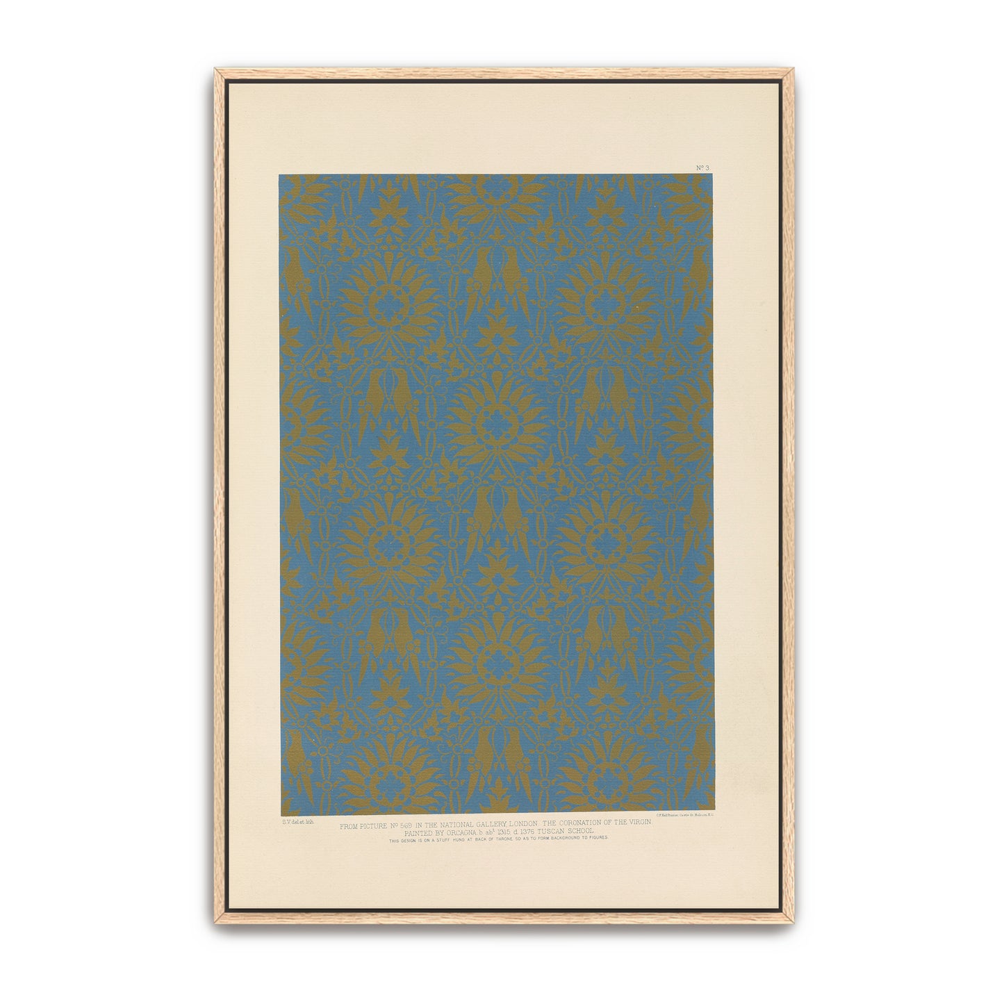 Italian Ornament Design Blue And Gold By Sydney Vacher