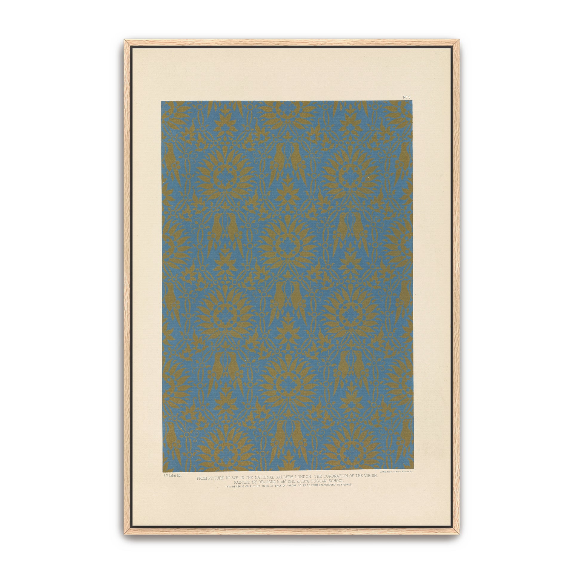 Italian Ornament Design Blue And Gold By Sydney Vacher