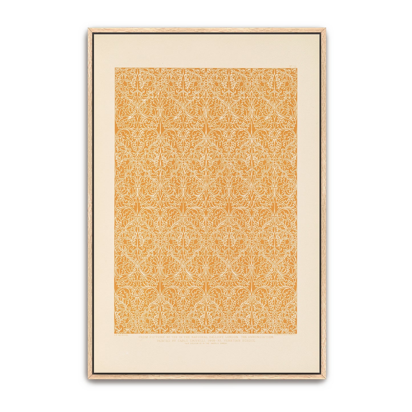 Italian Ornament Design, White On Orange By Sydney Vacher