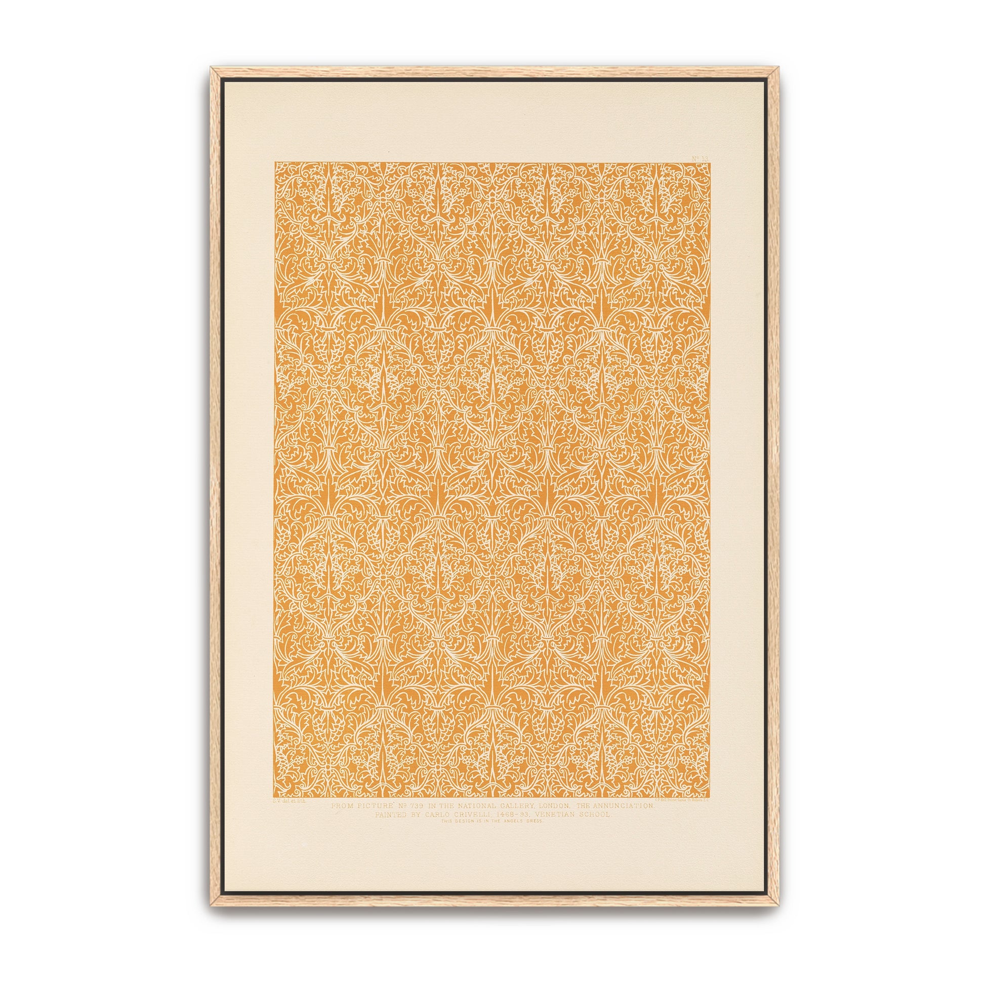 Italian Ornament Design, White On Orange By Sydney Vacher