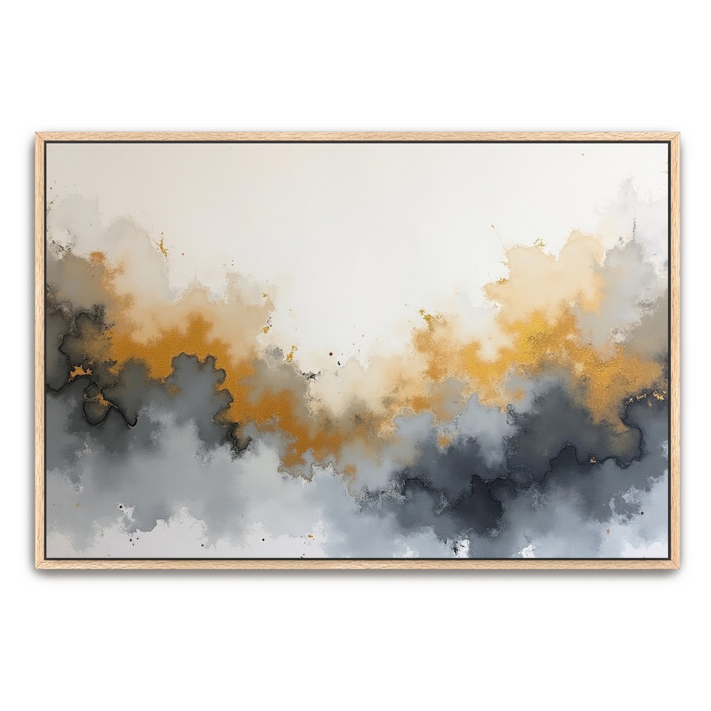 Abstract Gold And Grey Swirls By Yara Rabibzad