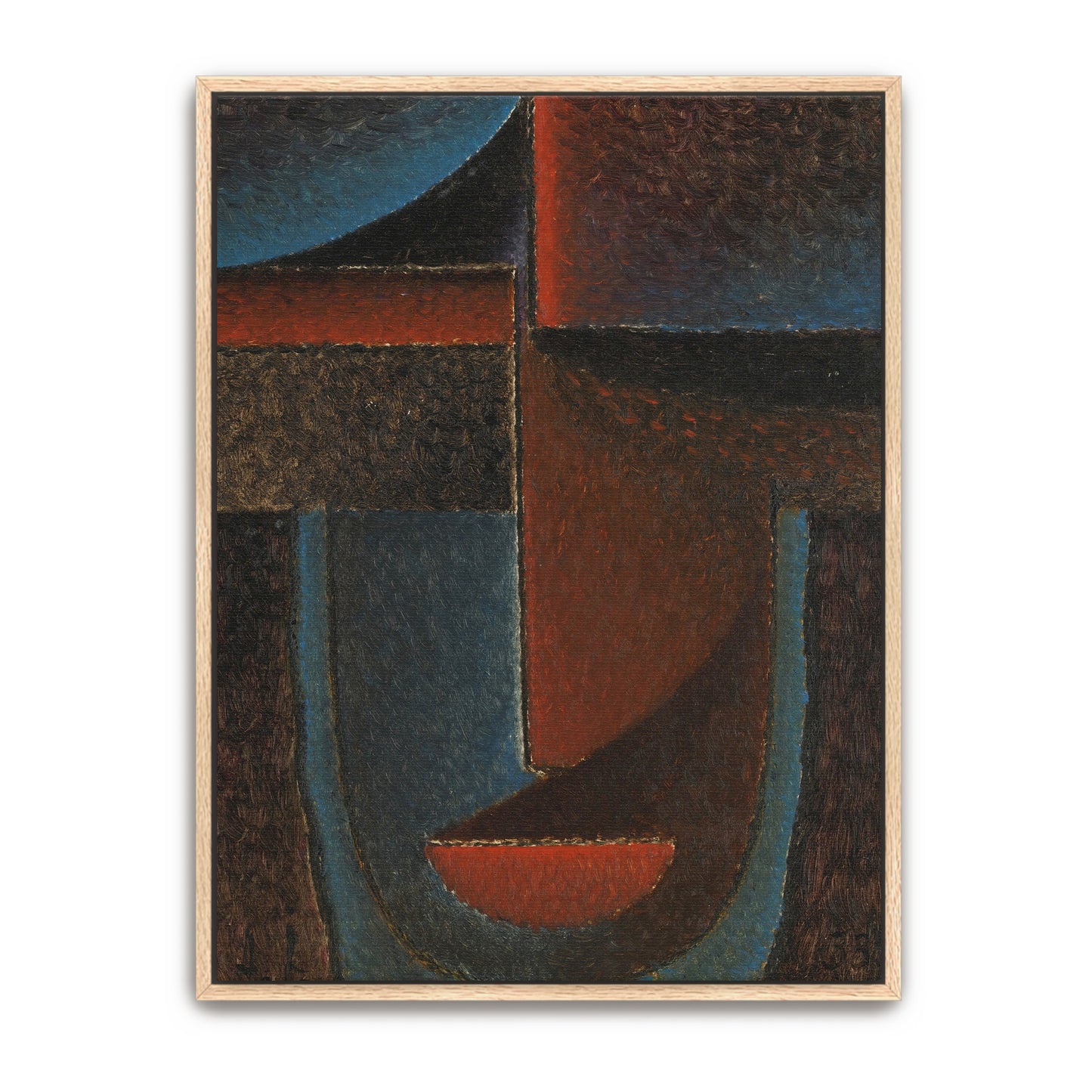 Geometric Abstract Composition With Blue And Red By Alexej Von Jawlensky