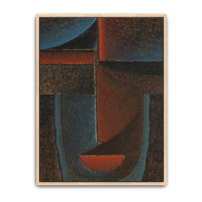 Geometric Abstract Composition With Blue And Red By Alexej Von Jawlensky