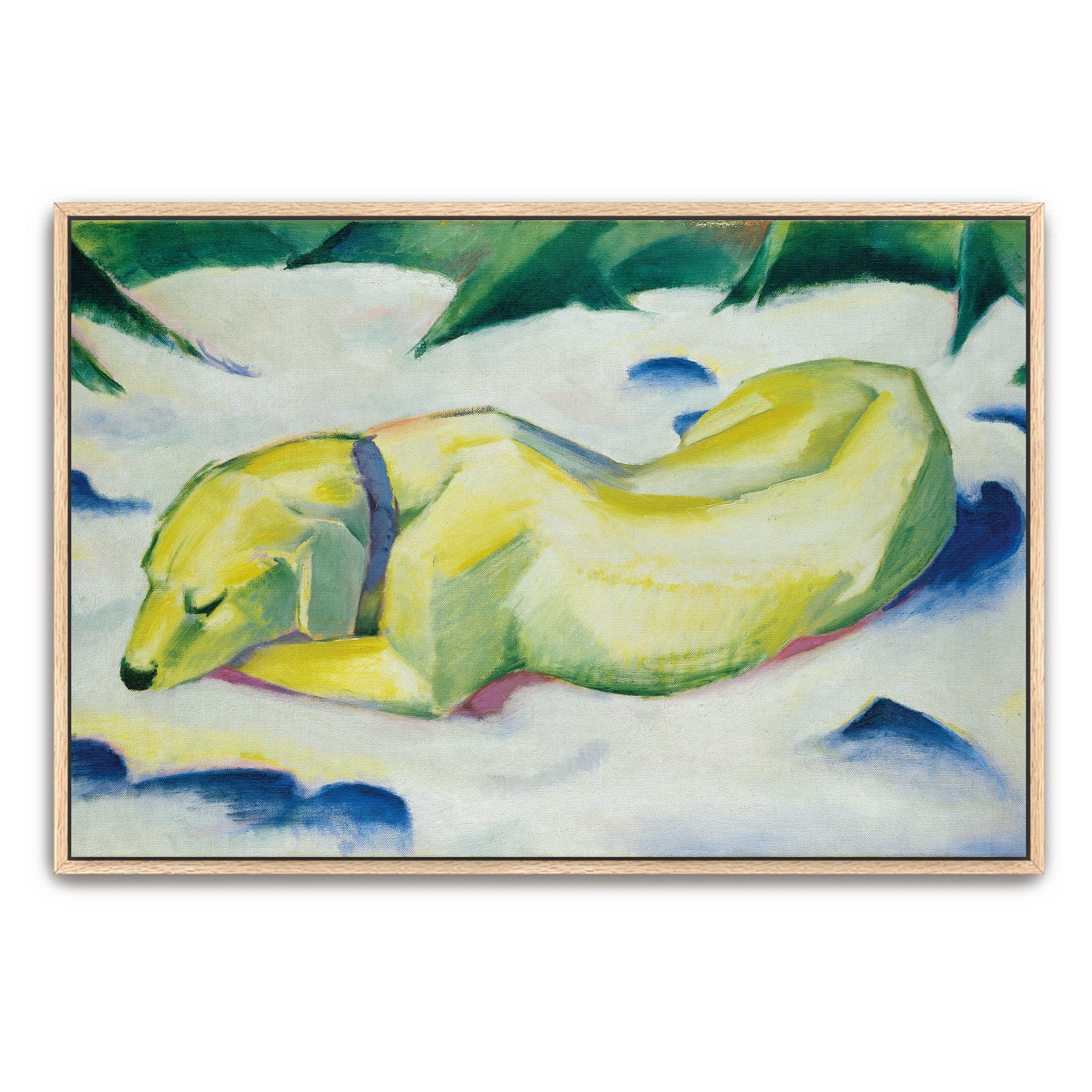 Sleeping Dog In Snowy Landscape By Franz Marc