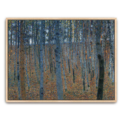 Forest scene with tall trees by Gustav Klimt