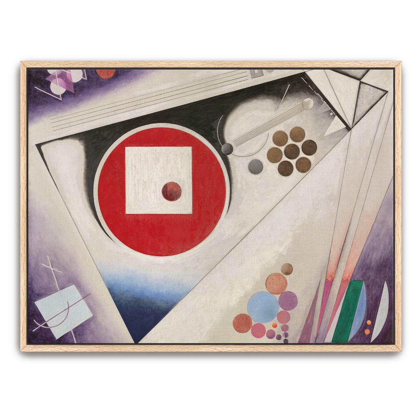 Abstract Geometric Composition With Red Circle And White Square By Rudolf Bauer