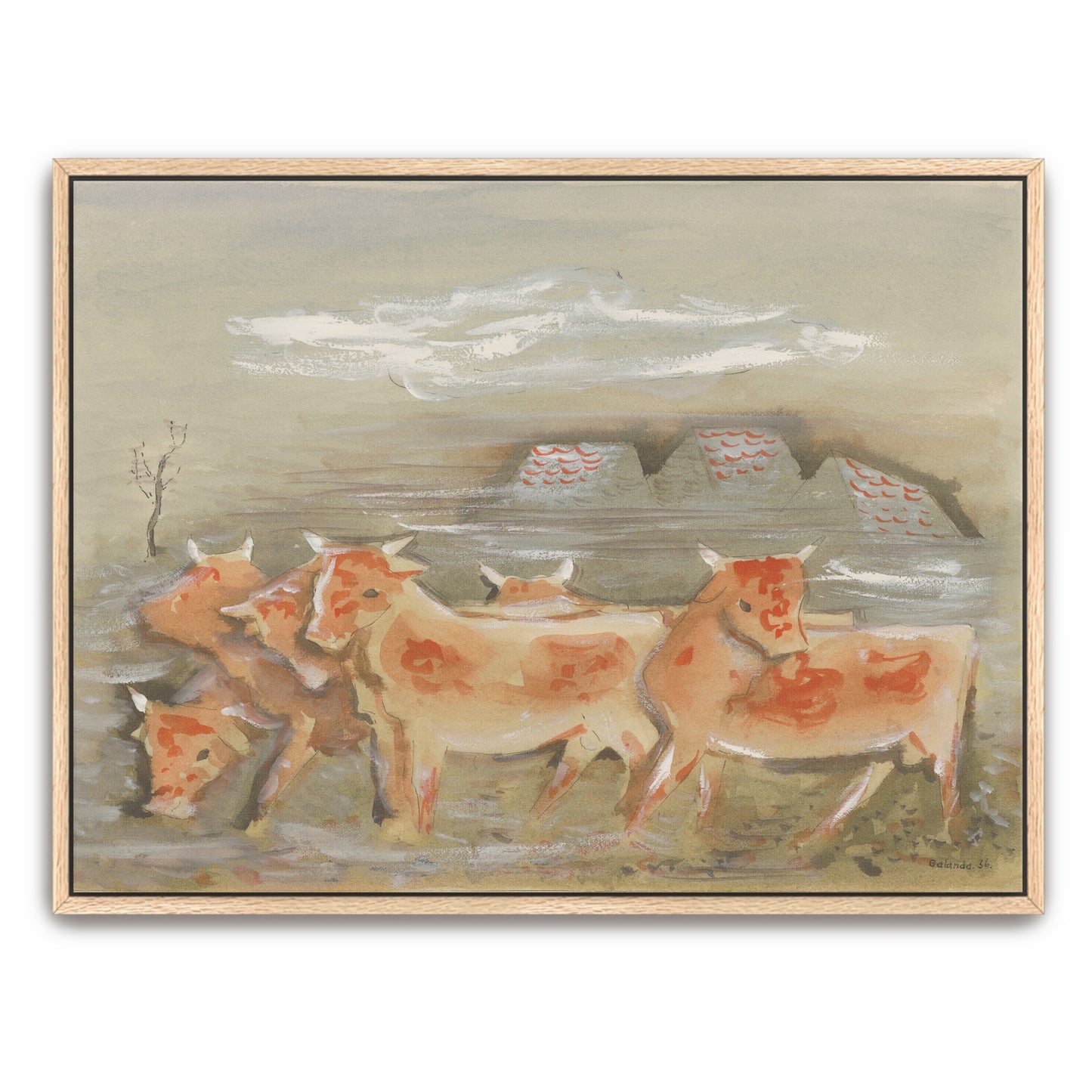 Herd Of Cows In A Landscape By Mikuláš Galanda