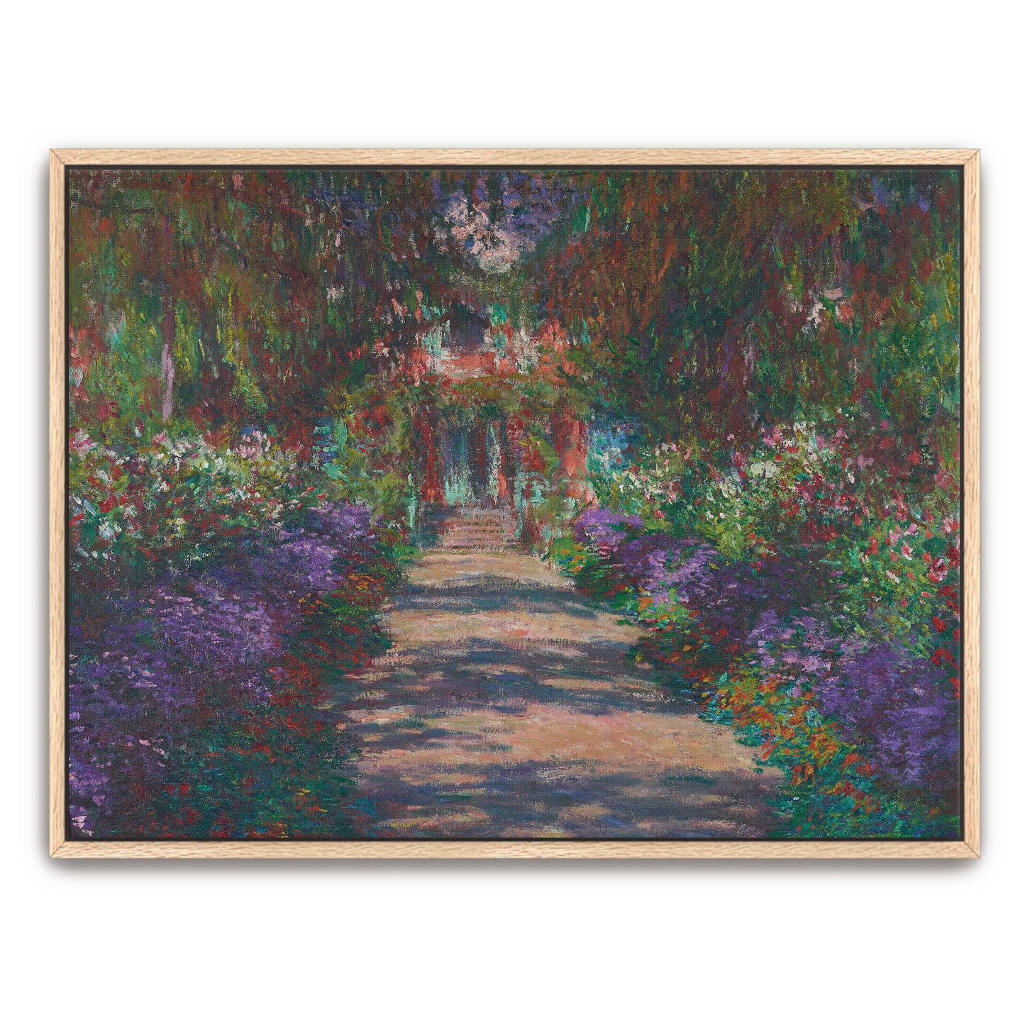 Path Through Lush Garden With Purple Flowers By Claude Monet