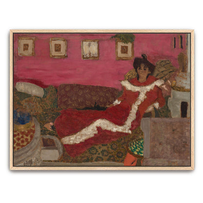 Woman in red dress on a couch by Édouard Vuillard