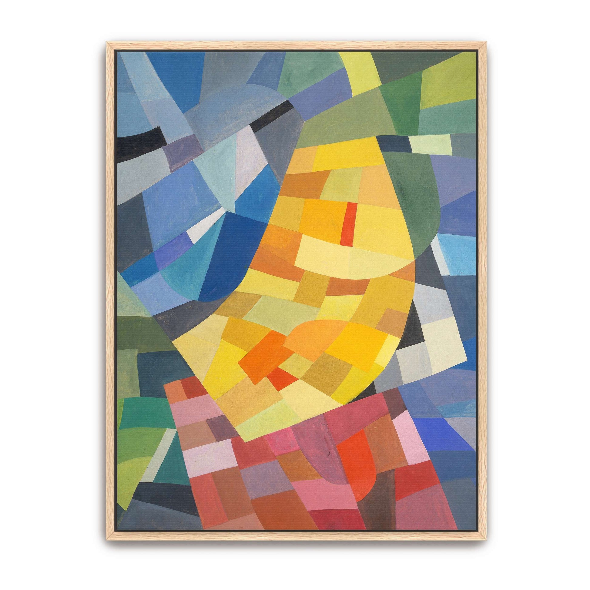 Abstract geometric painting with yellow and red by Otto Freundlich