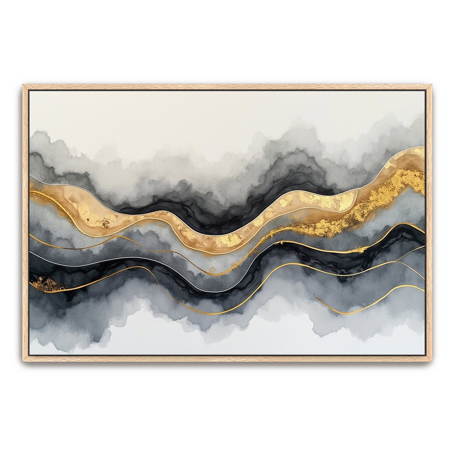 Abstract Watercolor With Gold Accents By Yara Rabibzad