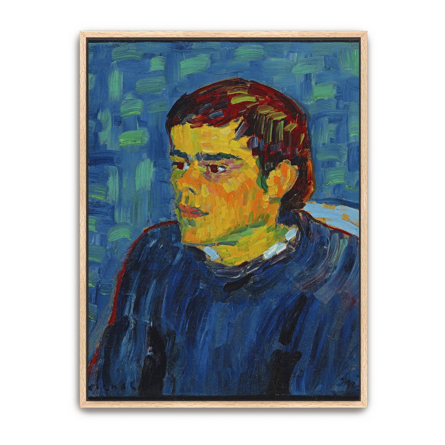 Portrait Of A Man With Blue And Yellow Tones By Alexej Von Jawlensky