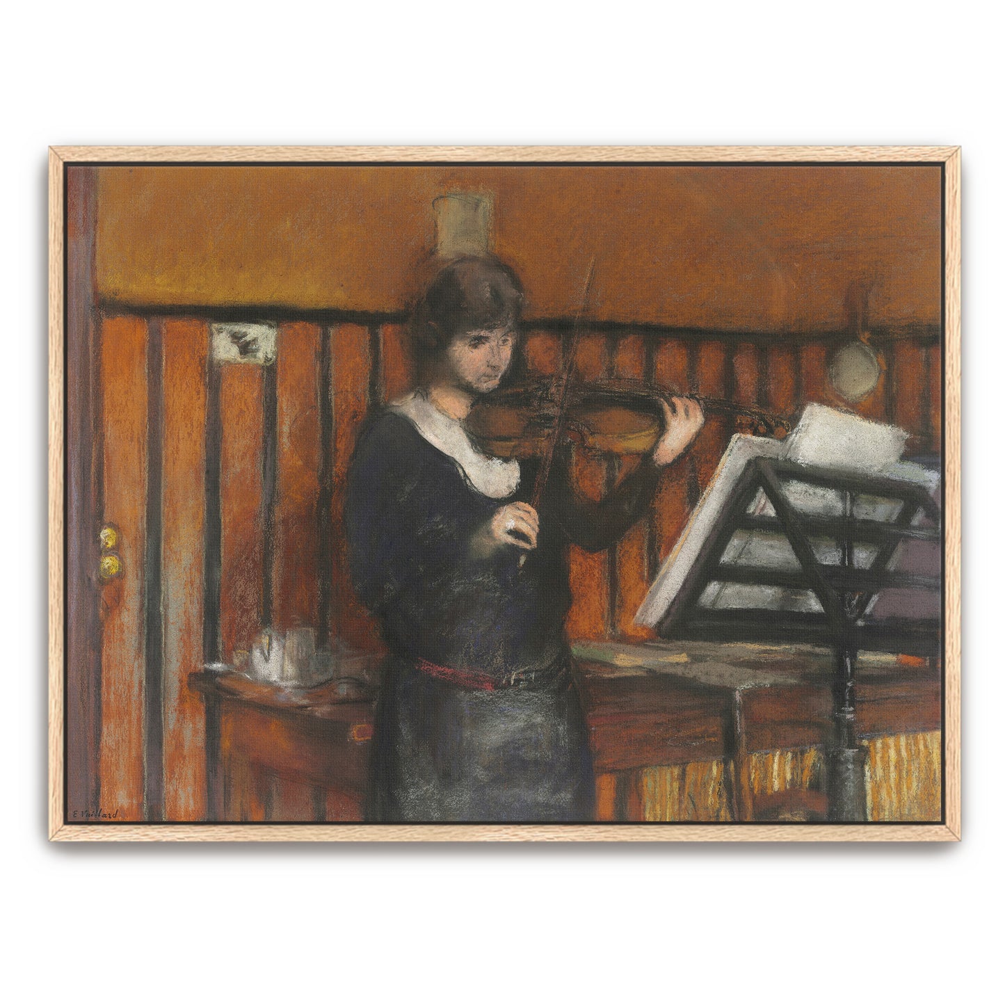 Woman Playing Violin In A Room By Édouard Vuillard