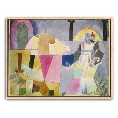 Abstract Landscape With Black Columns And Geometric Shapes By Paul Klee