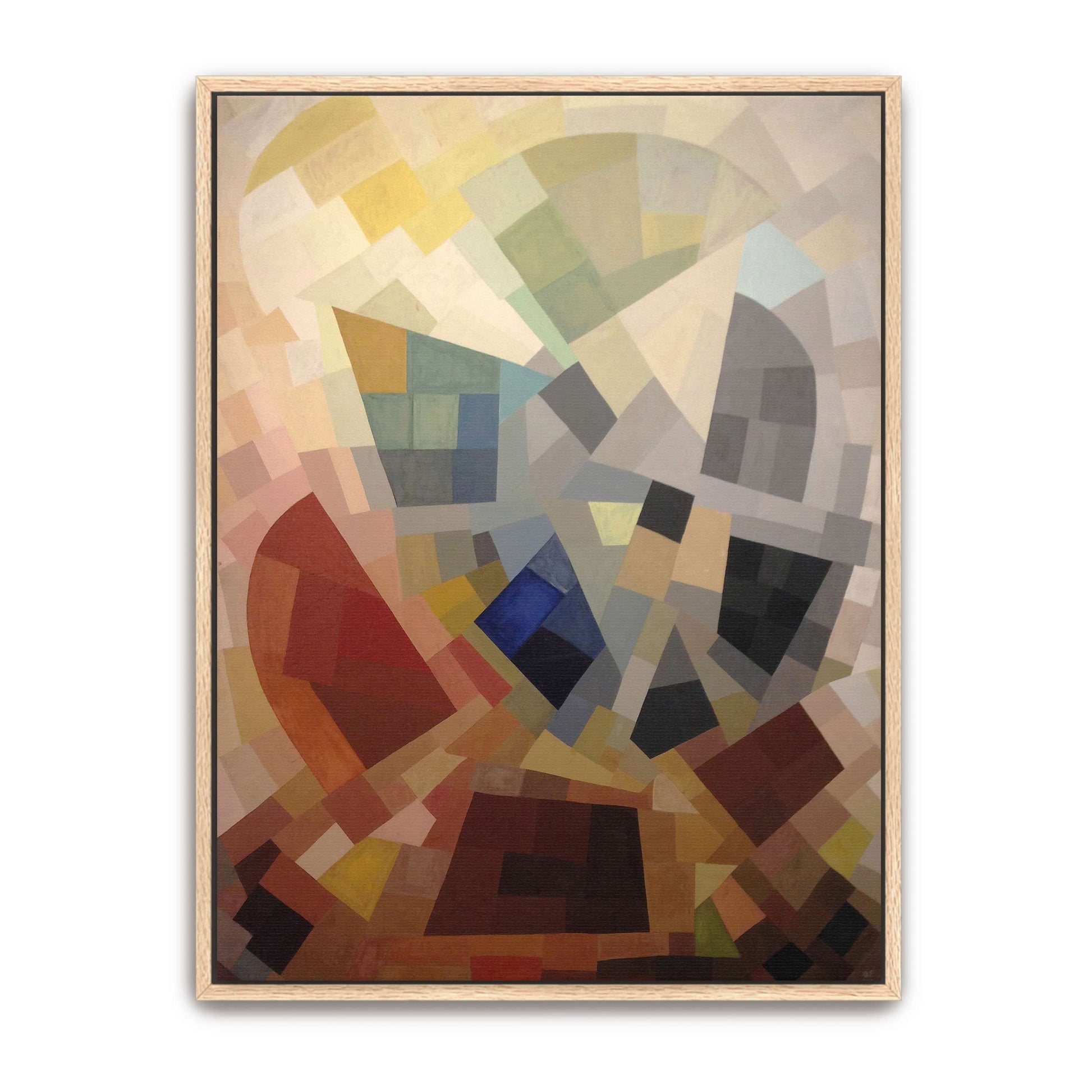 Abstract geometric art with various colors by Otto Freundlich