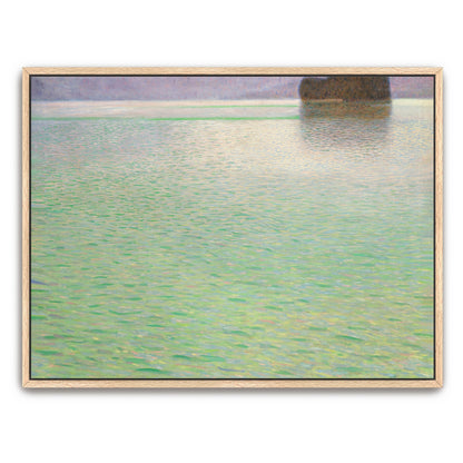 Calm Water With Single Island, Impressionist Style By Gustav Klimt