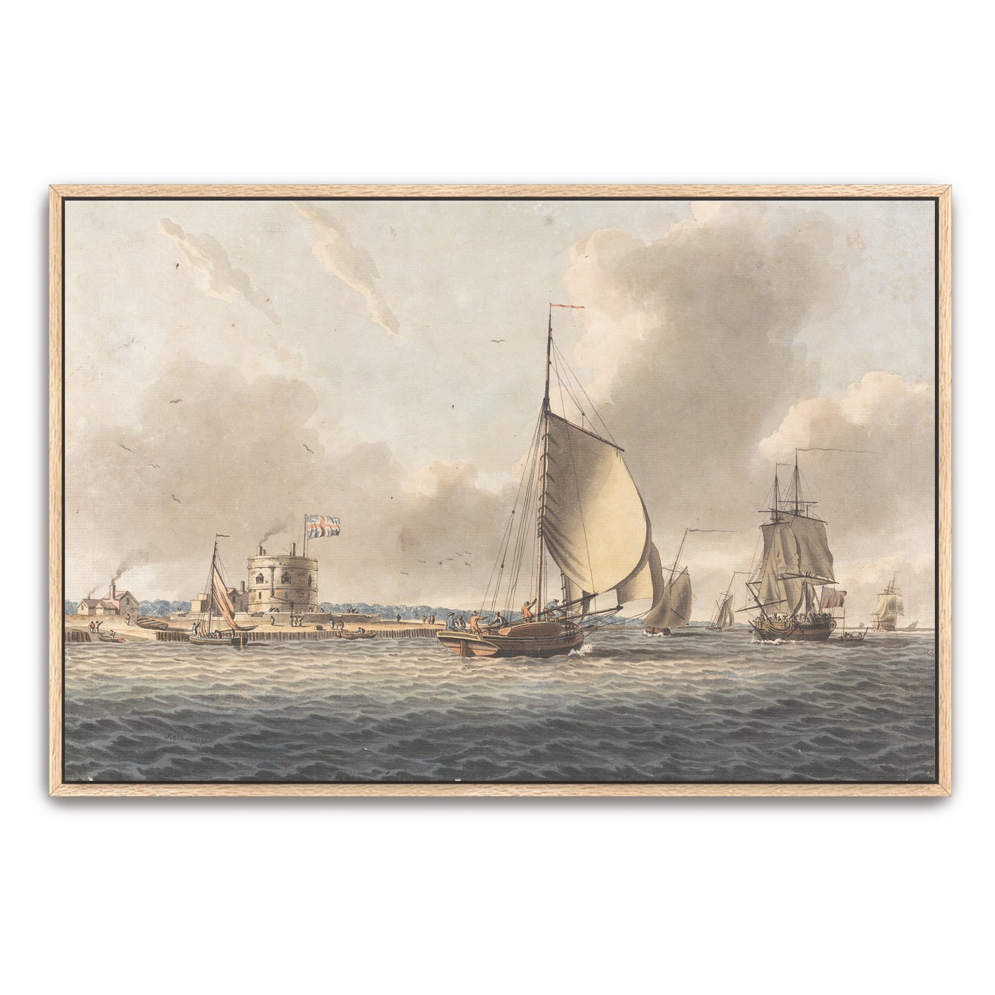 Sailing Ships Off A Coastal Fortress By John Cleveley The Younger