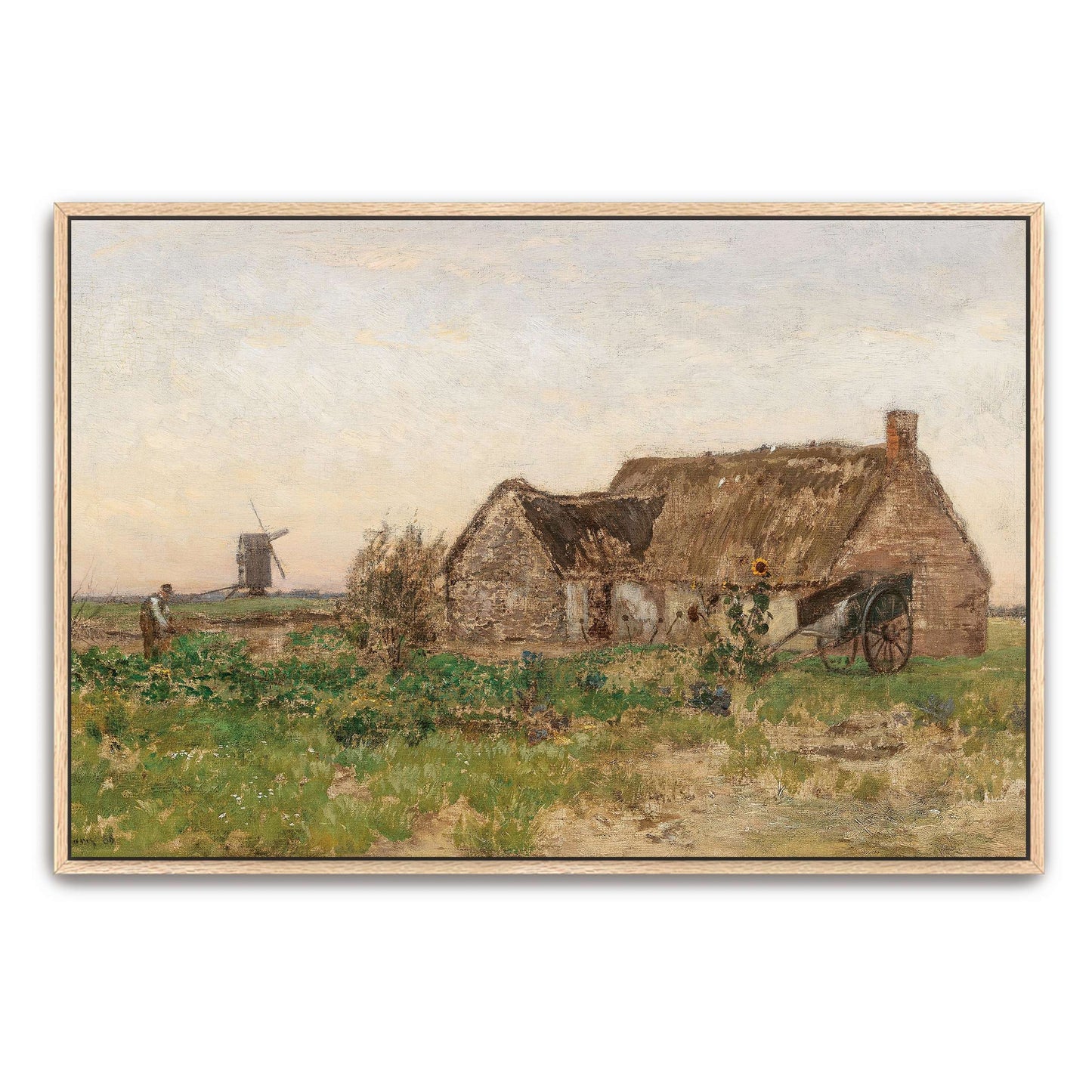 Rural scene with farmhouse, windmill by Eugen Jettel