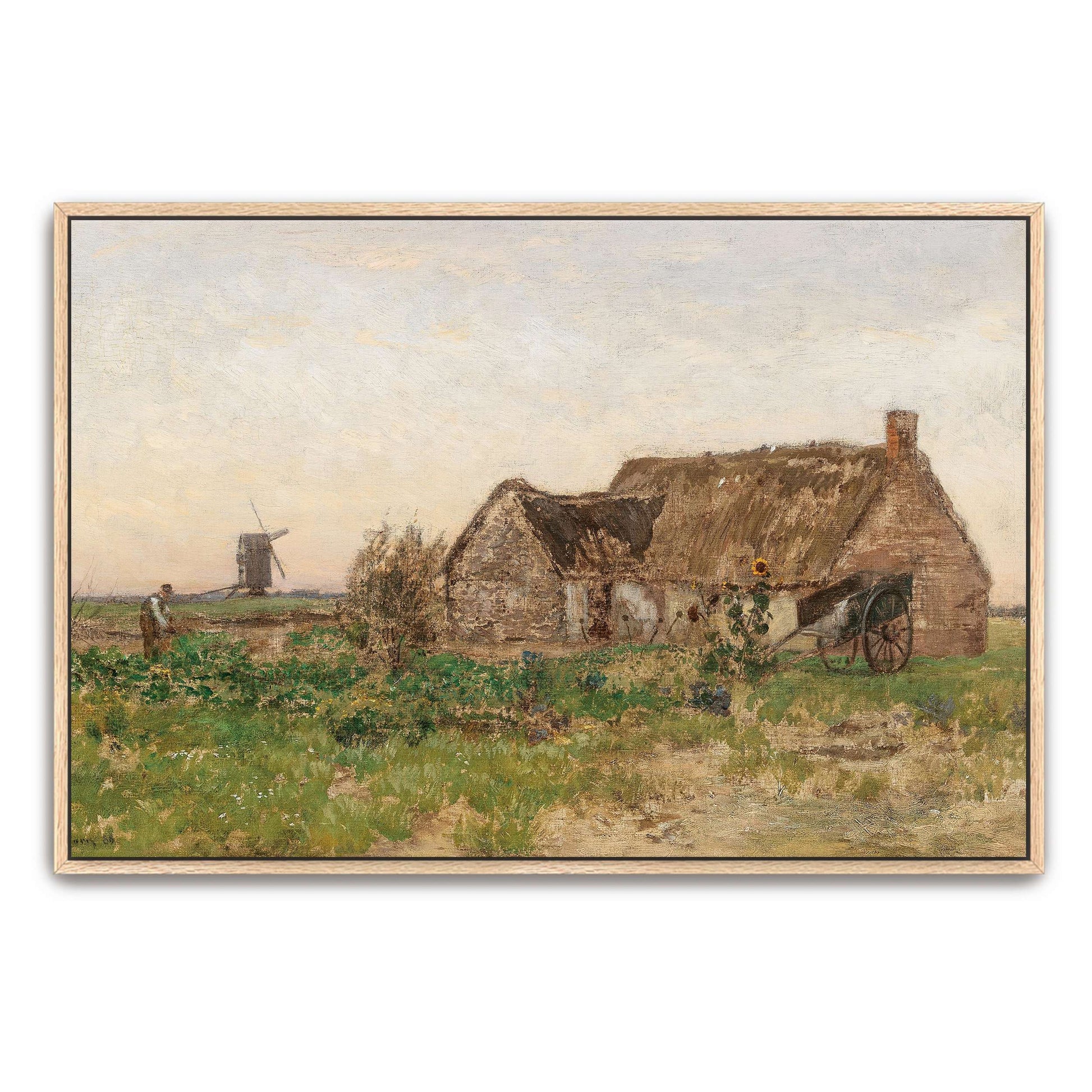 Rural scene with farmhouse, windmill by Eugen Jettel