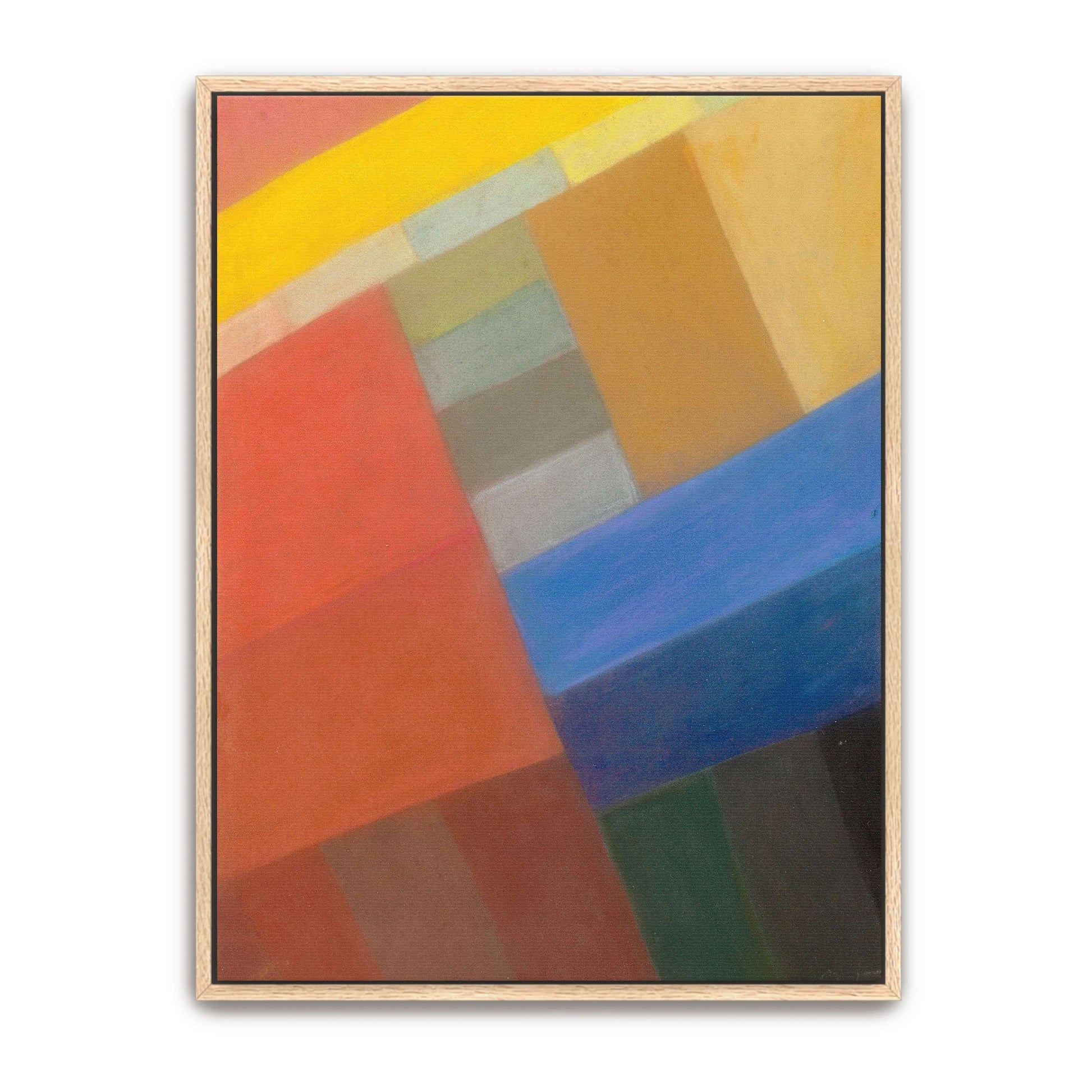 Abstract geometric art with colorful squares by Otto Freundlich