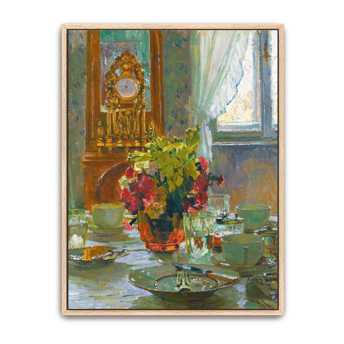 Breakfast table with flowers by Carl Moll
