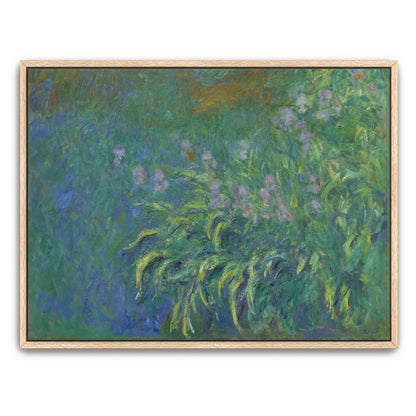 Impressionist Garden Scene With Purple Flowers By Claude Monet