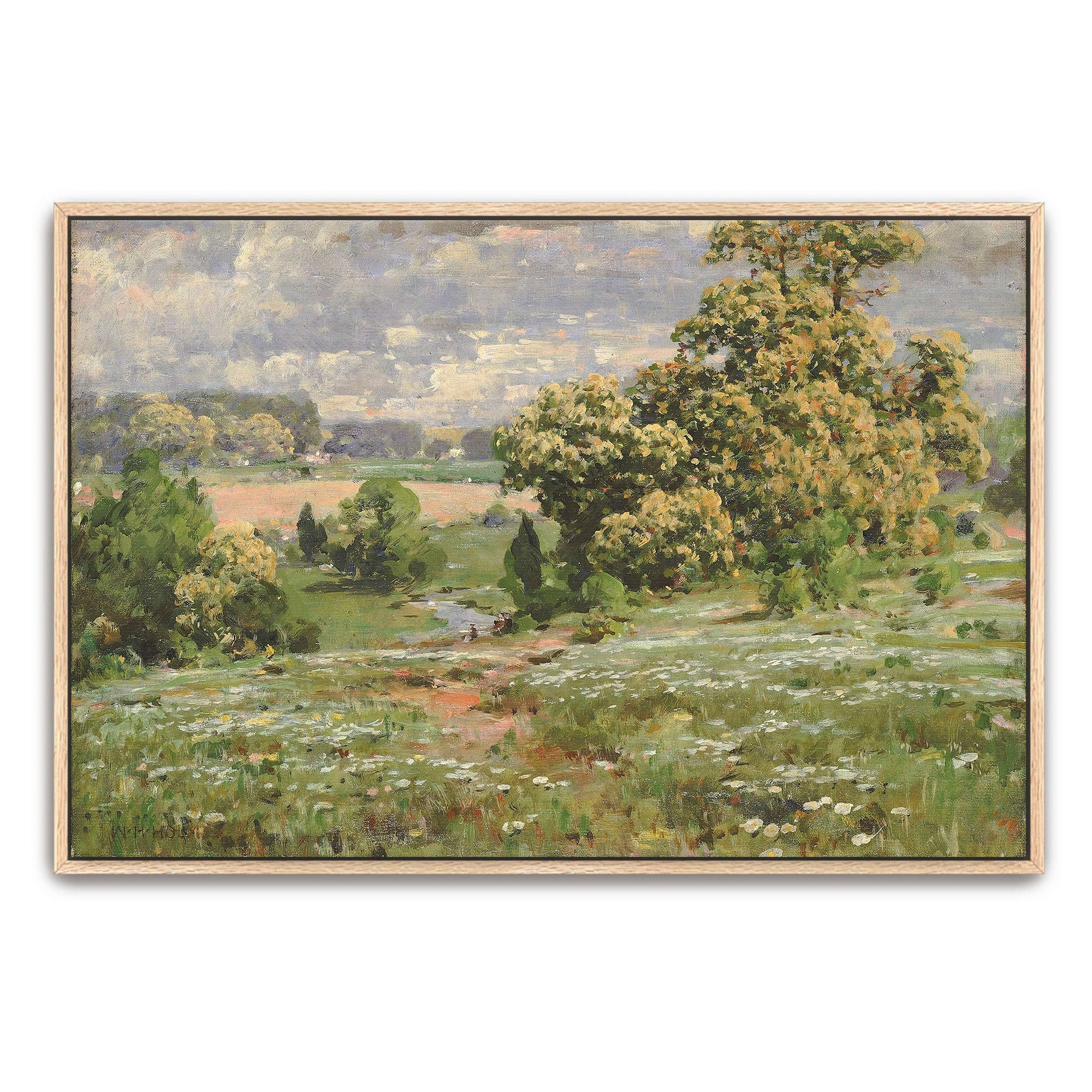 Green Field With Trees And Flowers By William Henry Holmes
