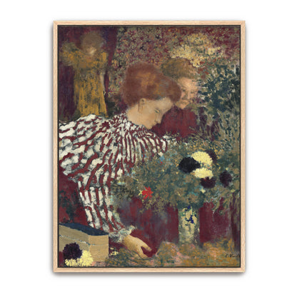 Woman In Striped Dress With Flowers By Édouard Vuillard