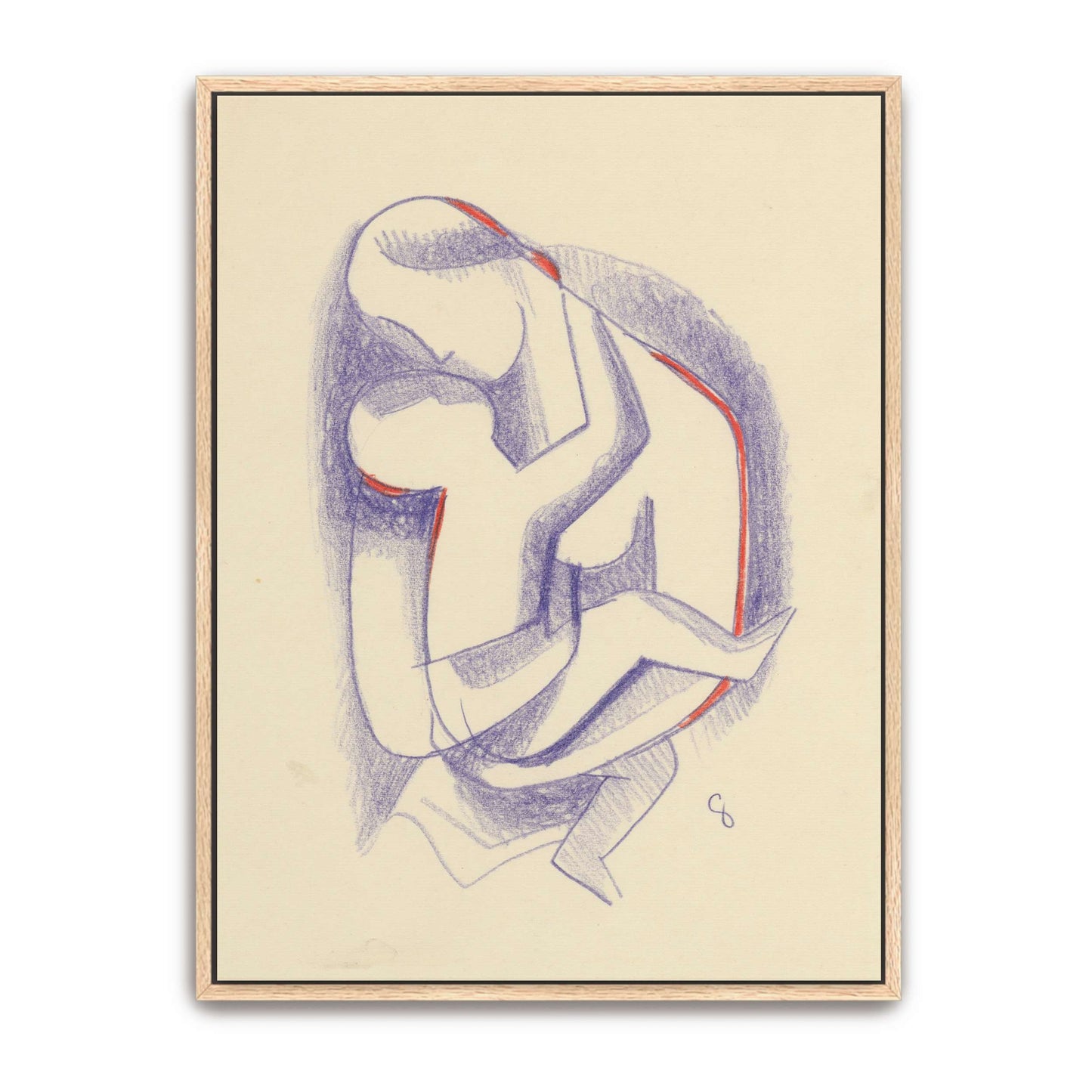 Mother And Child In Abstract Form By Mikuláš Galanda