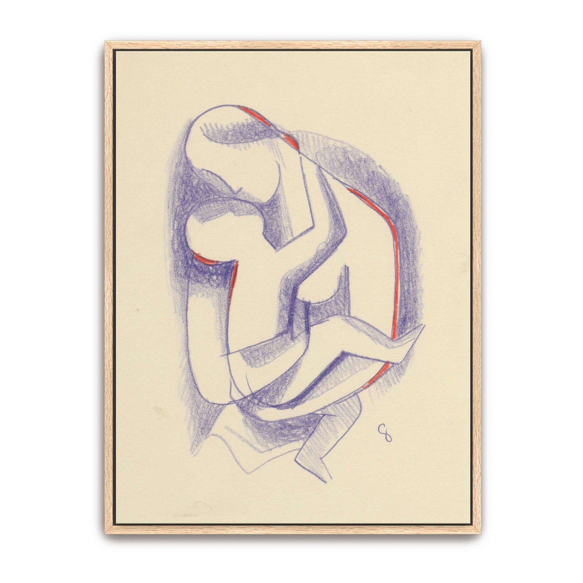 Mother And Child In Abstract Form By Mikuláš Galanda