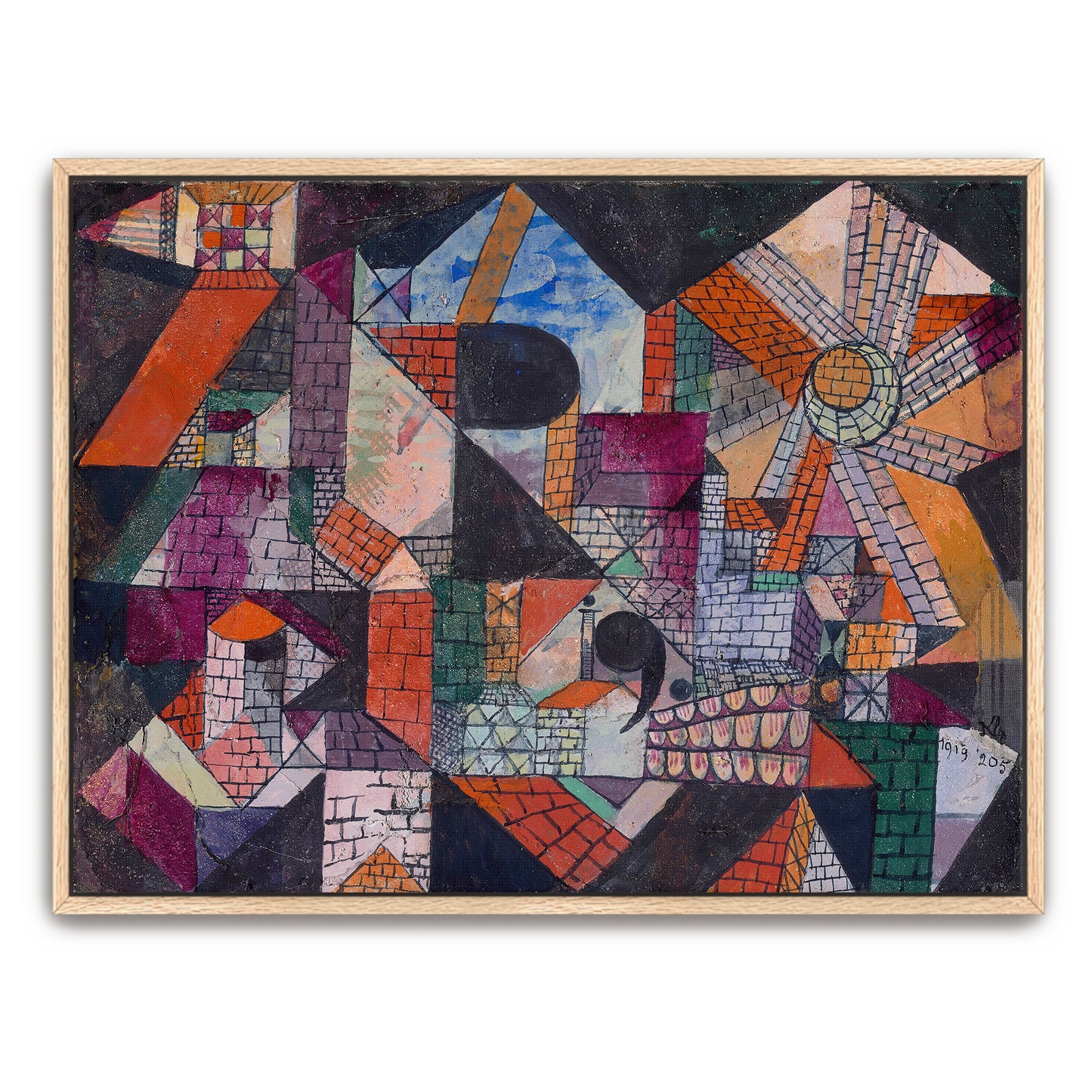 Geometric Composition Of Buildings And Sky By Paul Klee