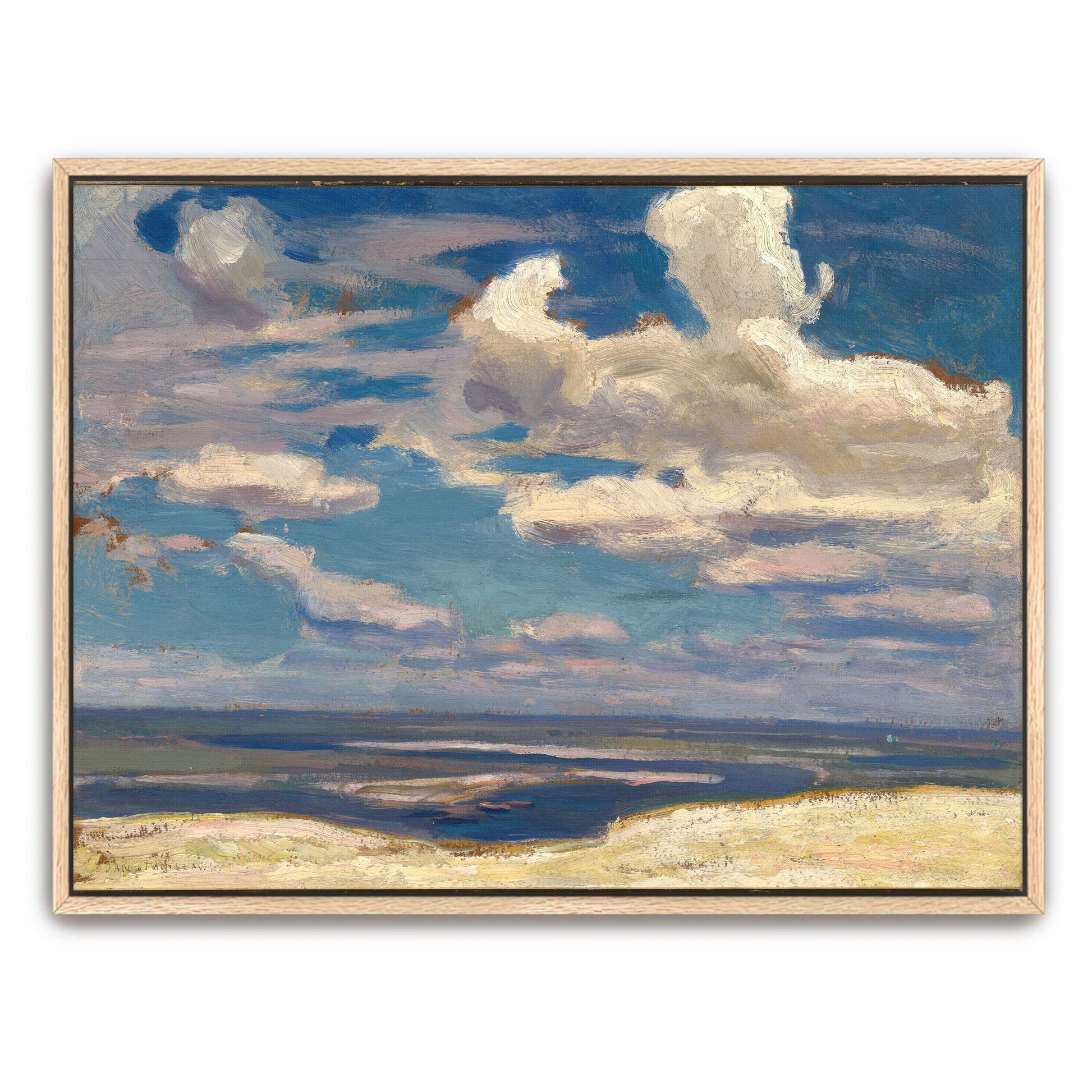 Clouds over a river landscape by Jan Stanislawski