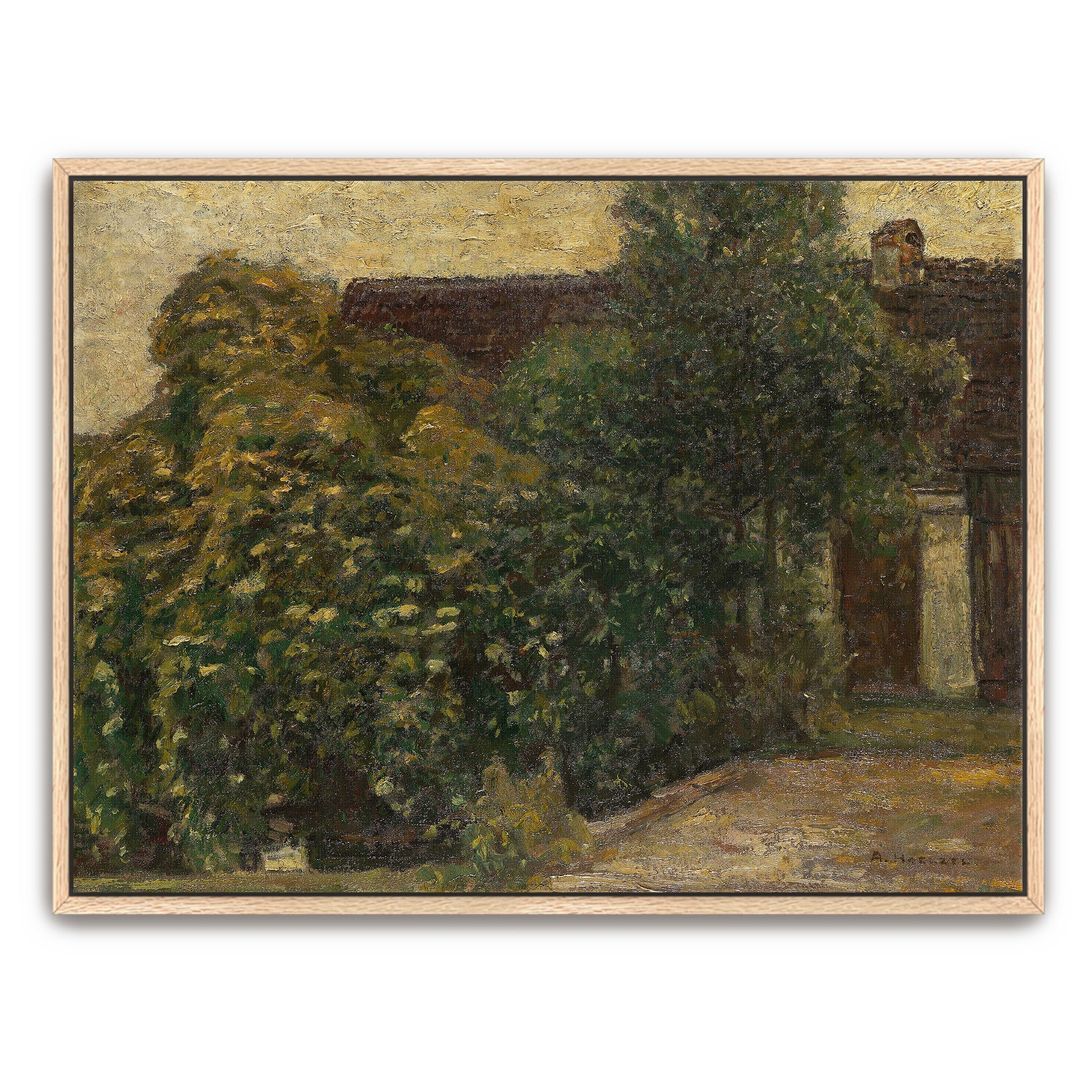 Trees And House In A Lush Landscape By Adolf Hölzel