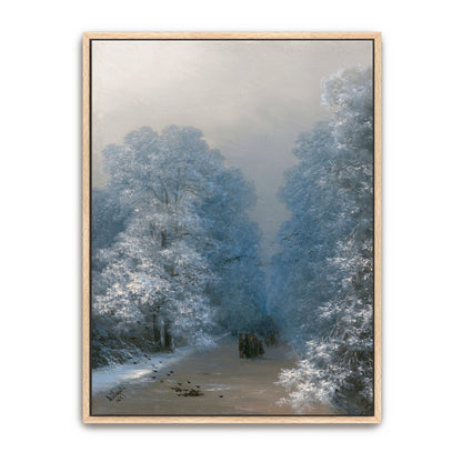 Wintery Forest Path With Figures By Ivan Konstantinovich Aivazovsky