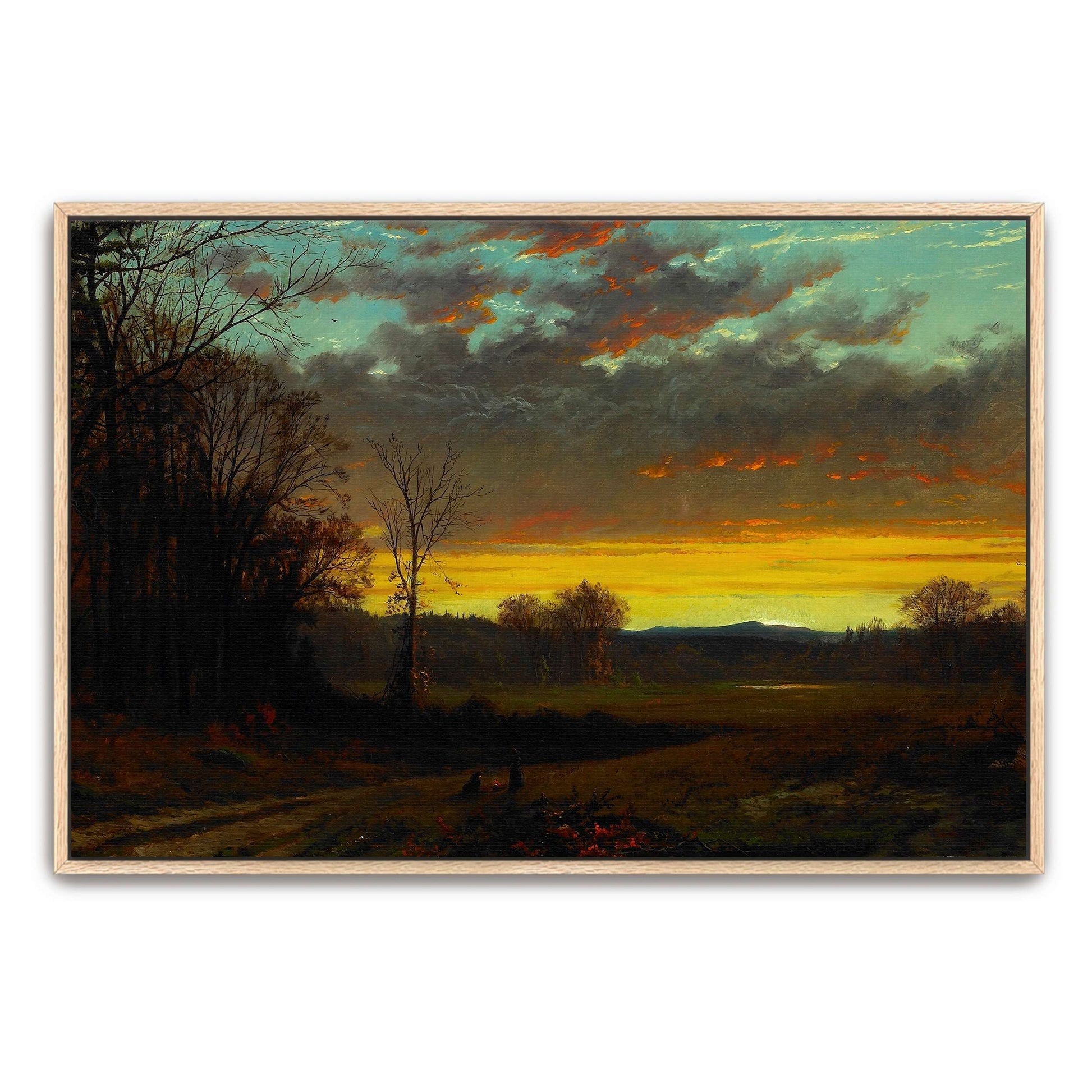 Forest clearing sunset landscape by Alfred Thompson Bricher