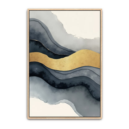 Abstract Gold And Grey Swirls By Yara Rabibzad