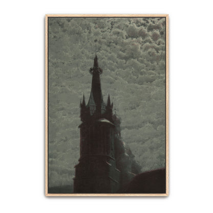 Church Tower Against Cloudy Sky By Józef Rapacki