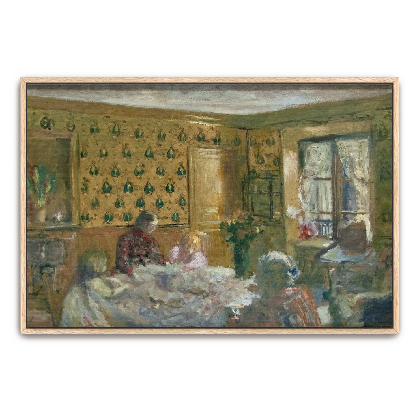 Two Figures Seated At Table In Interior By Édouard Vuillard