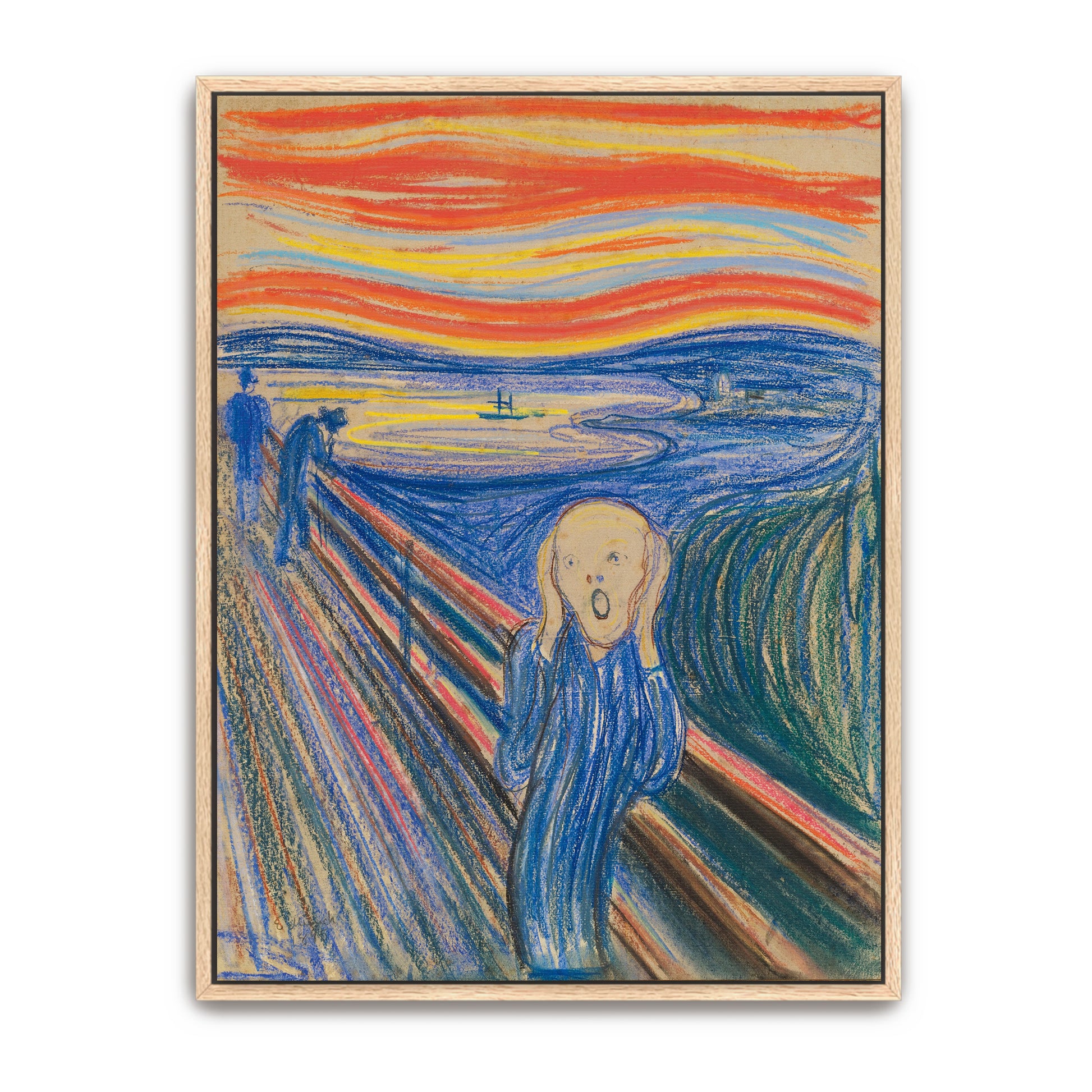 Wavy Landscape With Screaming Figure By Edvard Munch