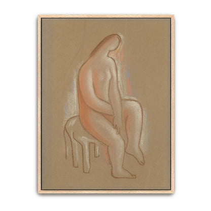 Seated Figure In Pastel Tones By Mikuláš Galanda