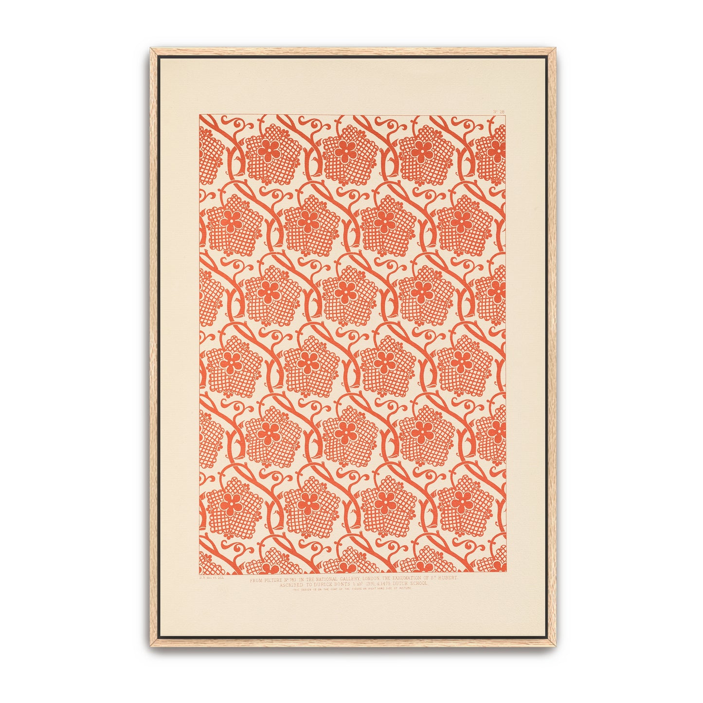 Orange Floral Pattern On White Background By Sydney Vacher