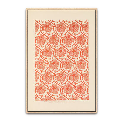 Orange Floral Pattern On White Background By Sydney Vacher