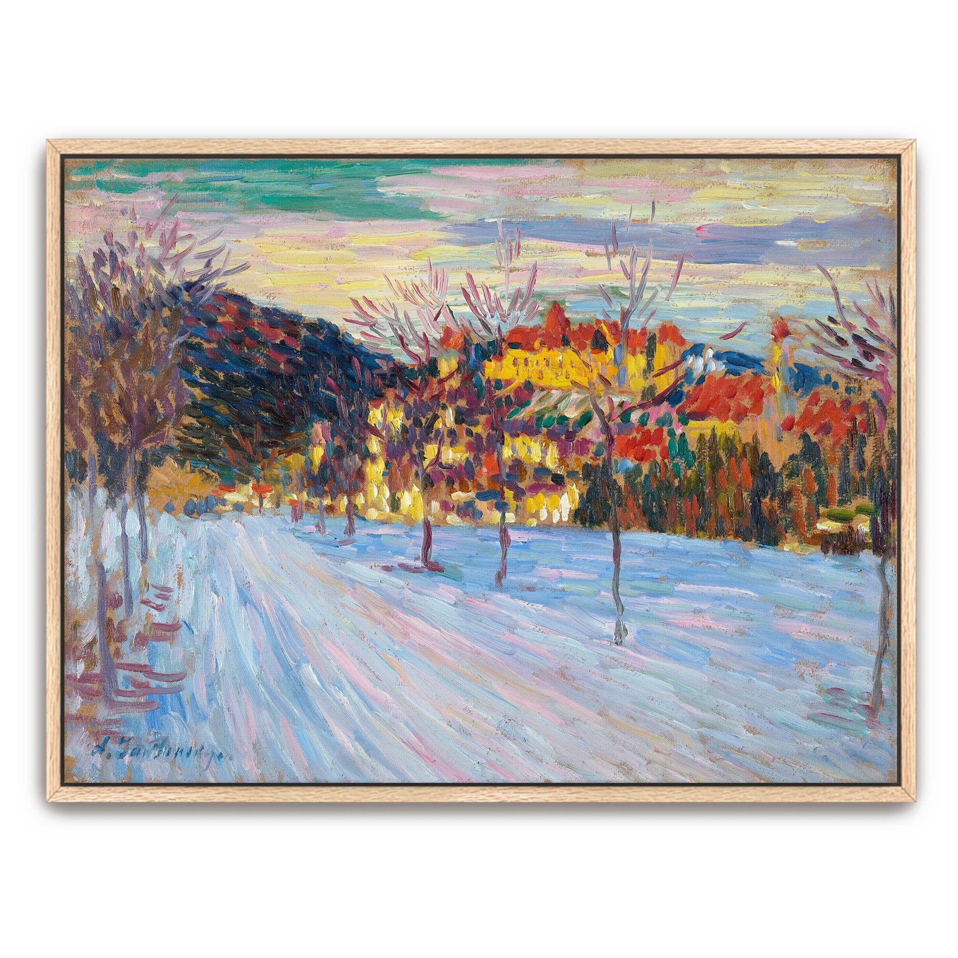 Winter Landscape With Yellow Buildings By Alexej Von Jawlensky