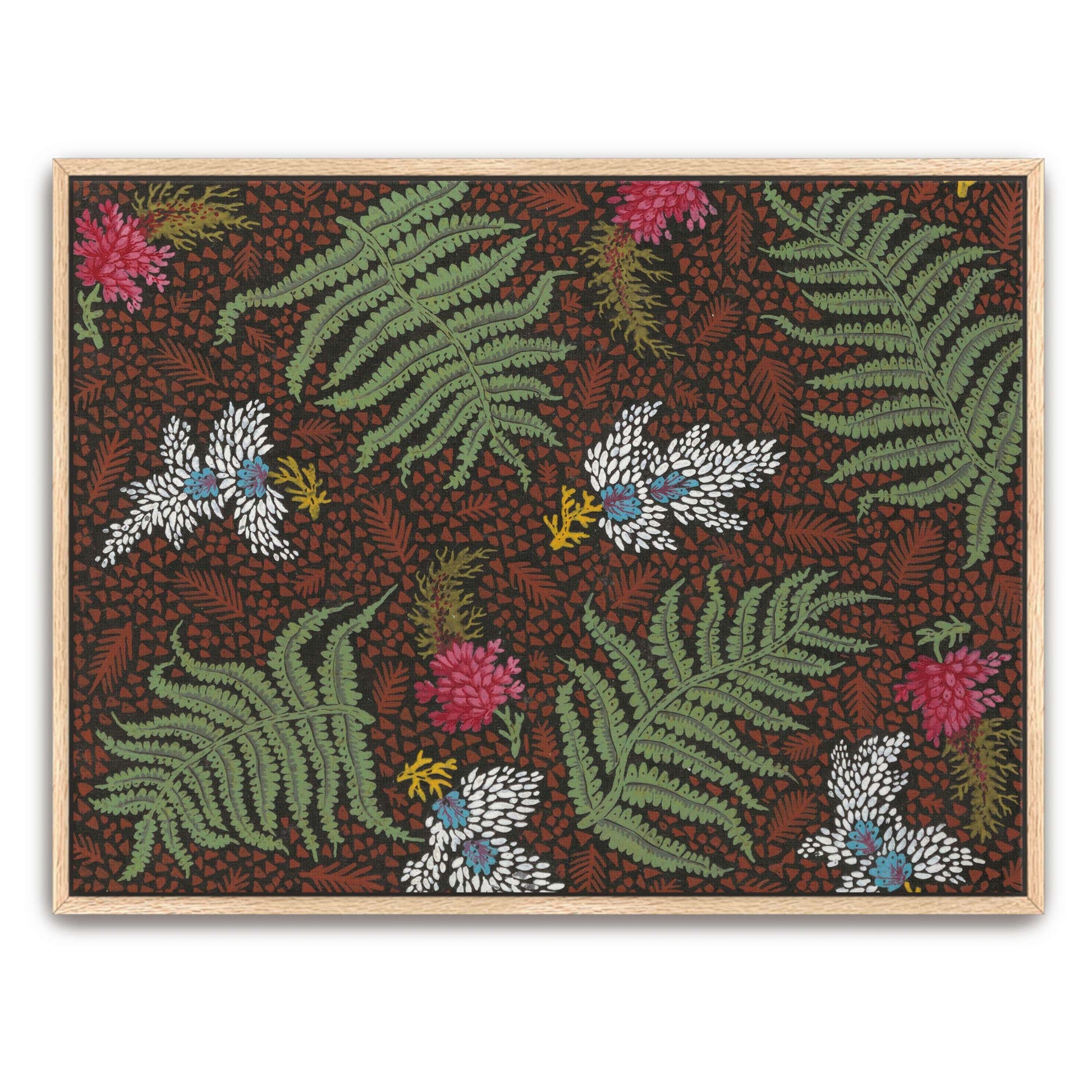 Fern and flower textile design by Yara Rabibzad